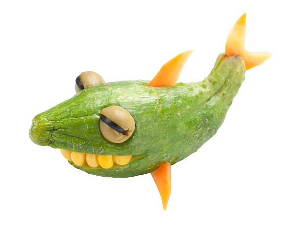 istock Funny Shark Made of cucumber 488414760