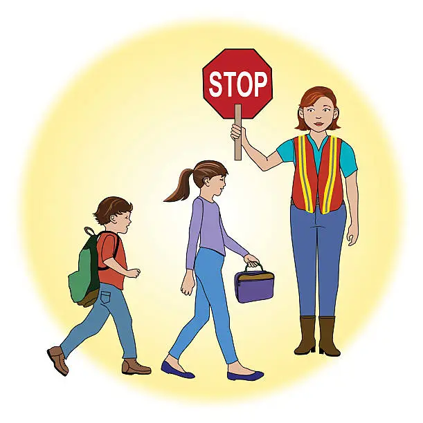 Vector illustration of School Crosswalk
