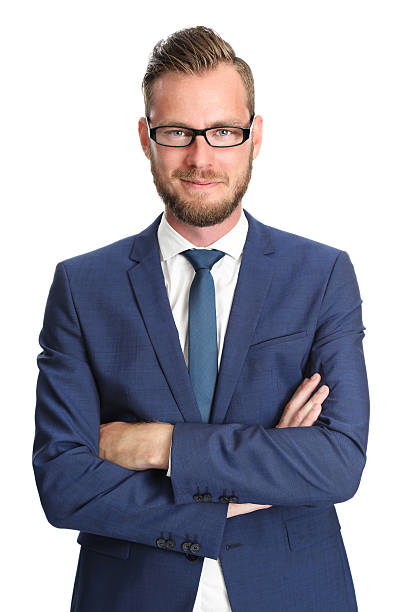 istock Handsome businessman in a blue suit 488416216