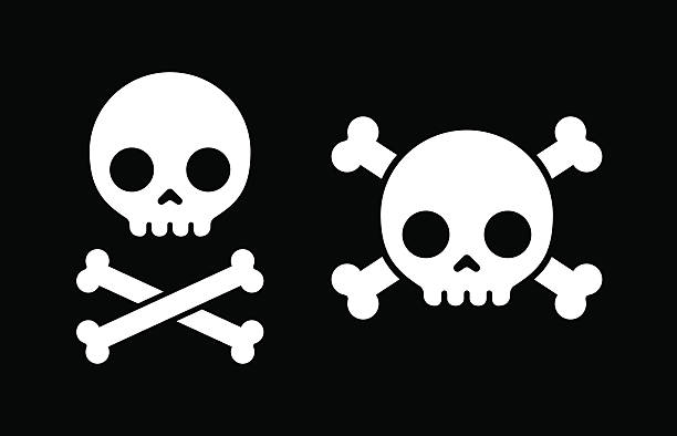 illustrazioni stock, clip art, cartoni animati e icone di tendenza di teschio e ossa incrociate icone - skull and bones