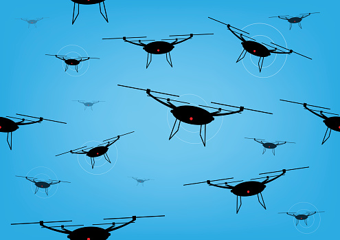 Dronesense Background Drones Seemless Background Stock Illustration - Download Image Now ...