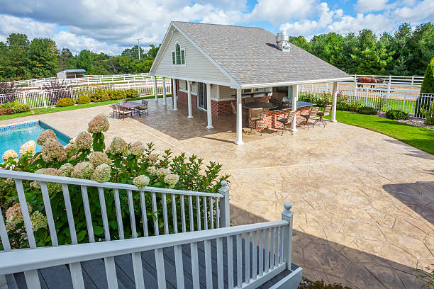 istock Pool House Next to Swimming-Pool, Horse Pens. 488429238