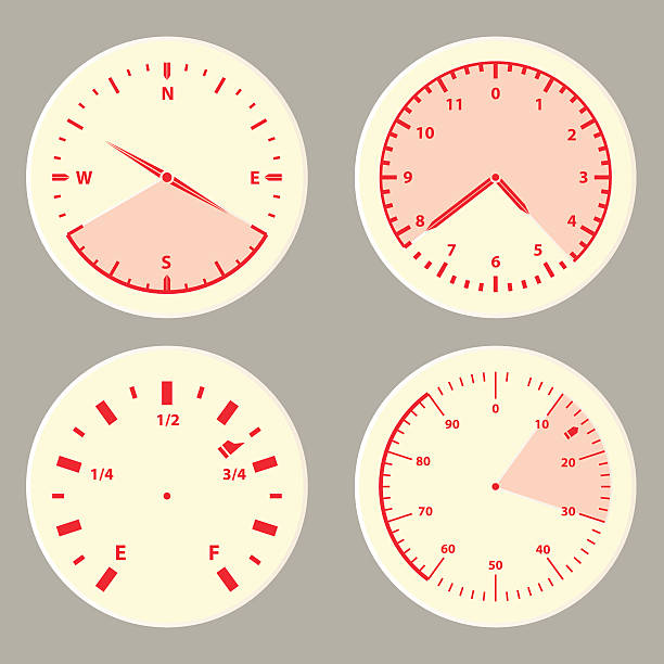 Futuristic graphic user interface Futuristic blue gauge dashboard touch user interface HUD altitude dial stock illustrations