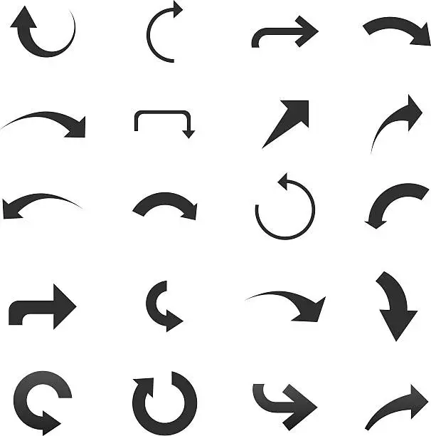 Vector illustration of Arrow icons set