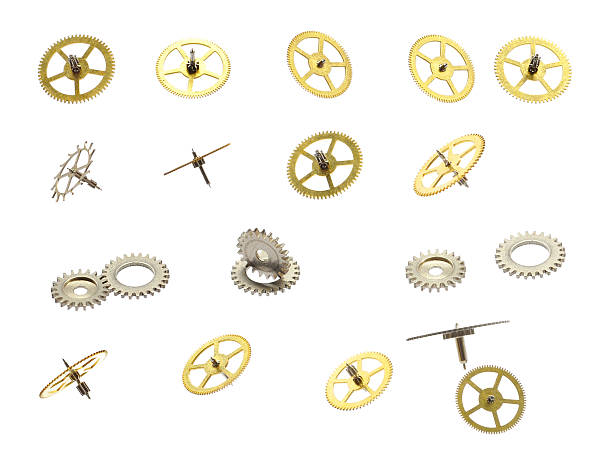 istock clockwork spare parts. Metal gear, isolated on a white background. 488436776