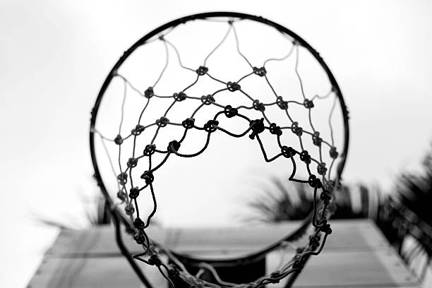 istock Black and white basketball hoop 488437682