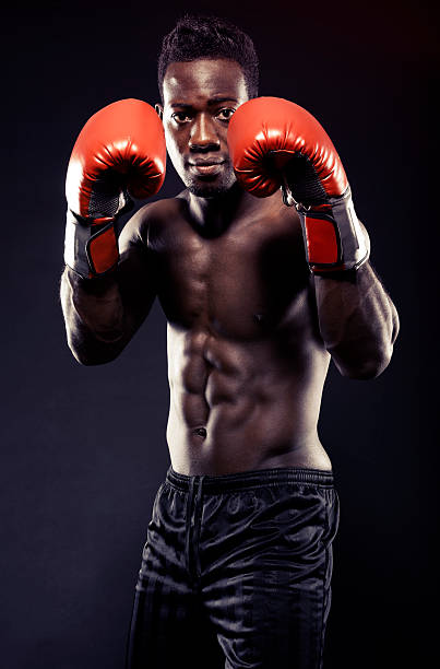 Muscular Boxer stock photo