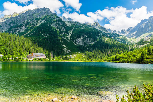 istock Pond - Popradzki Staw (Popradske pleso) and surrounding mountain peaks 488440234