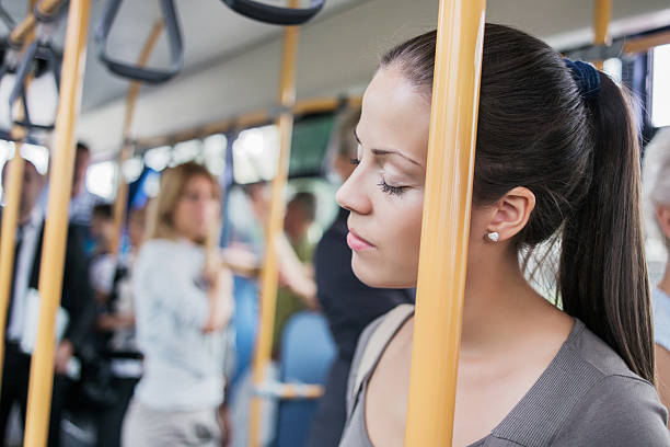 istock Woman sleeping in the bus. 488440235