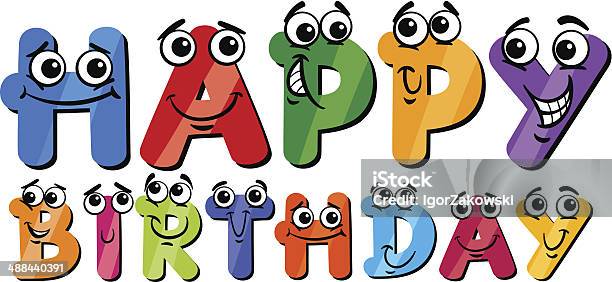 Happy Birthday Cartoon Sign Stock Illustration - Download Image Now - Anniversary, Birthday, Cartoon