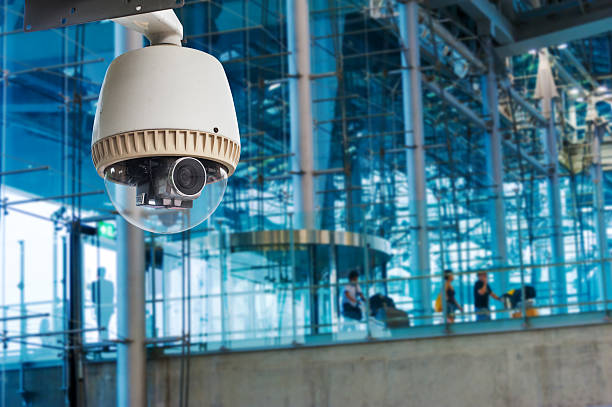 istock CCTV camera or surveillance operating in air port 488440433