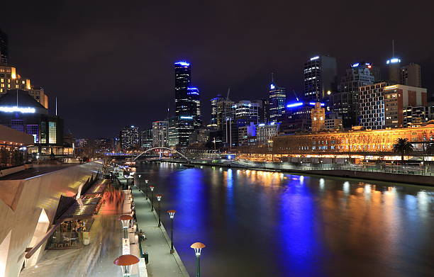 Melbourne night cityscape Australia