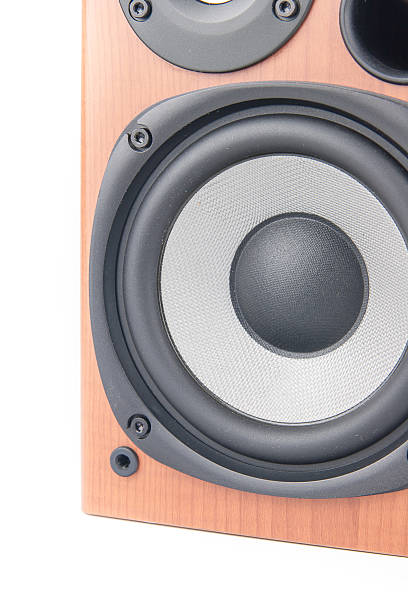 istock wooden sound speakers isolated on white background 488442845