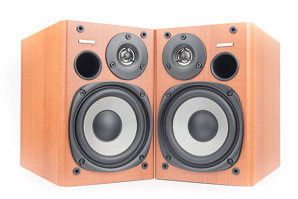 istock wooden sound speakers isolated on white background 488442859