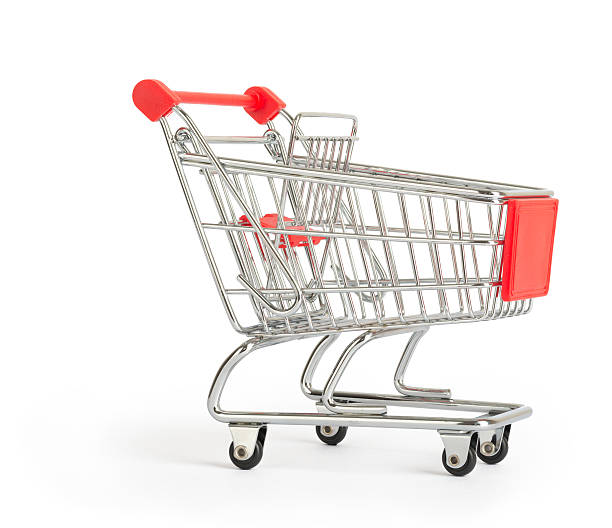 istock Shopping cart on white background 488463960