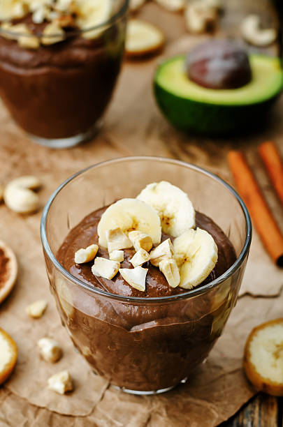 istock raw vegan avocado banana chocolate pudding 488465898