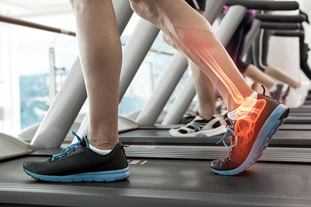 istock Highlighted bones of man on treadmill 488466184
