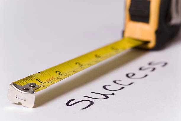 Measuring tape measuring text success