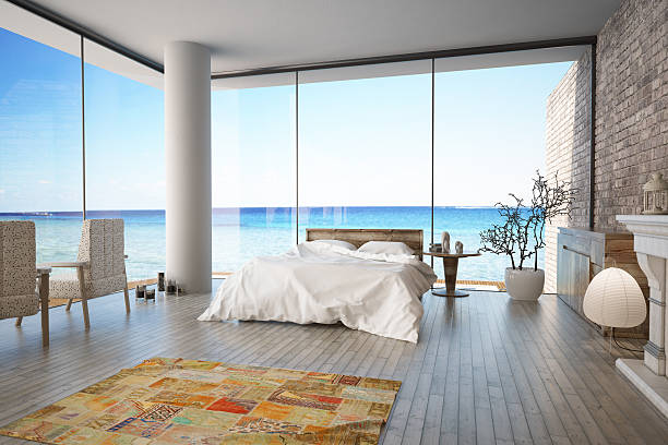 Ocean House Ocean side house bedroom bungalow photos stock pictures, royalty-free photos & images