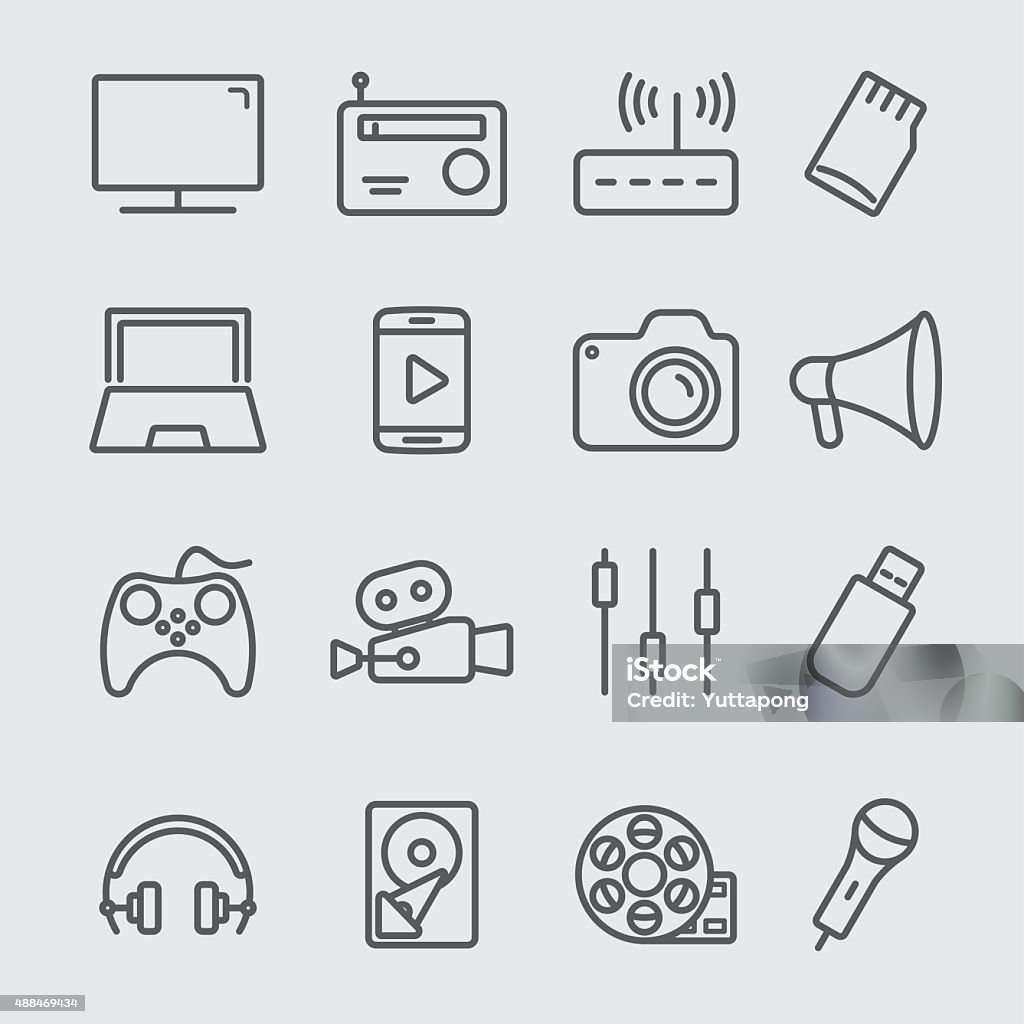 Media devices line icon Television Industry stock vector