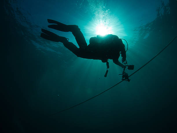 istock Silhouette of Diver on a Line 488471539