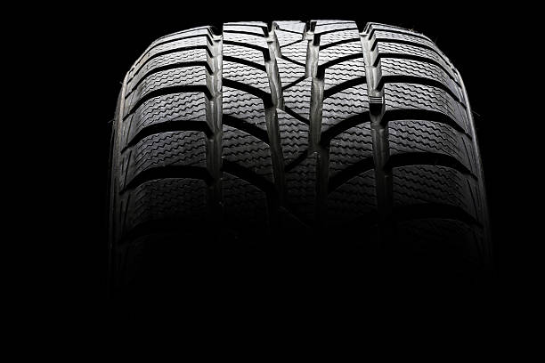 istock Studio shot of a black car tire 488471792