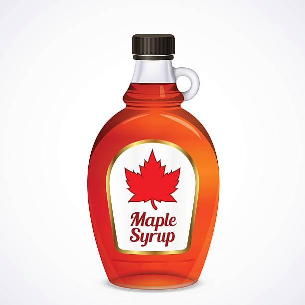 butelka syrop klonowy - canadian culture leaf symbol nature stock illustrations