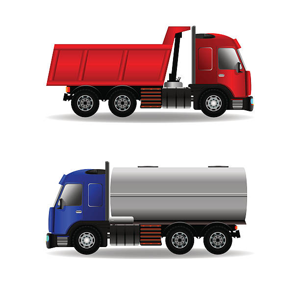 ilustrações, clipart, desenhos animados e ícones de caminhões de carga - semi truck vehicle trailer truck empty