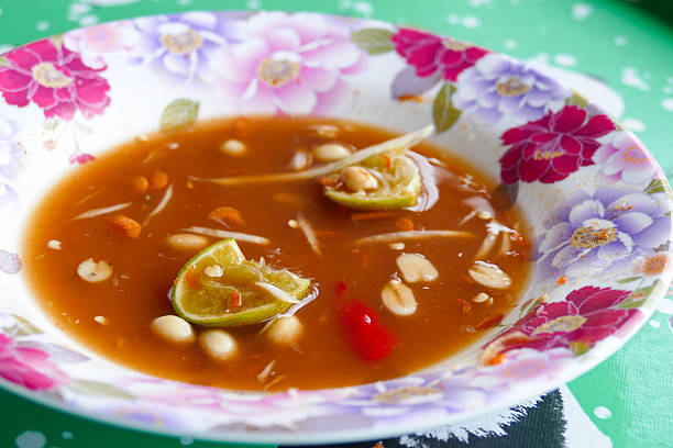 istock Dirty empty colorful dish after thailand traditional papaya sala 488472984