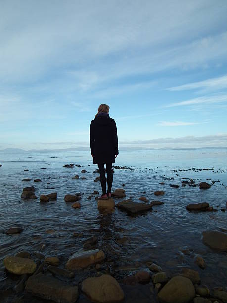 He looks off across Mediterranean Sea in the distance