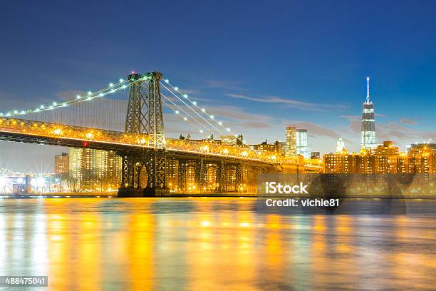 Williamsburg Bridge At Dusk Stock Photo - Download Image Now - Architecture, Bridge - Built Structure, Brooklyn - New York