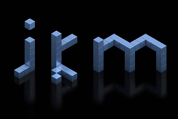 istock cubical 3d font letters J, K, M 488478715