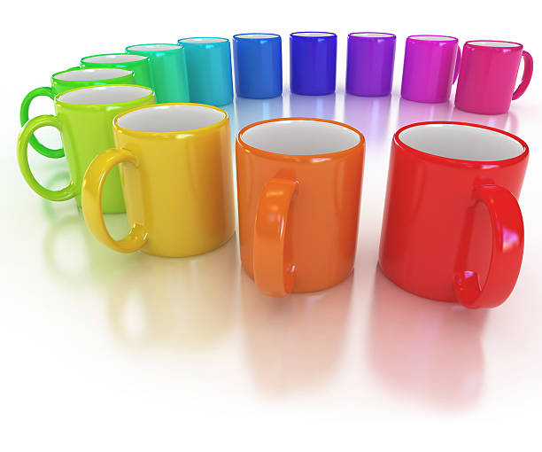 istock colorful cups on the white background 488478723