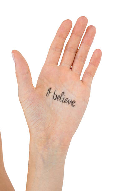 istock Hand showing the words I believe 488480144