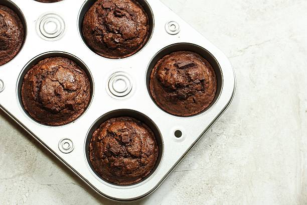 istock Cocolate Muffin baked in a pan 488480444