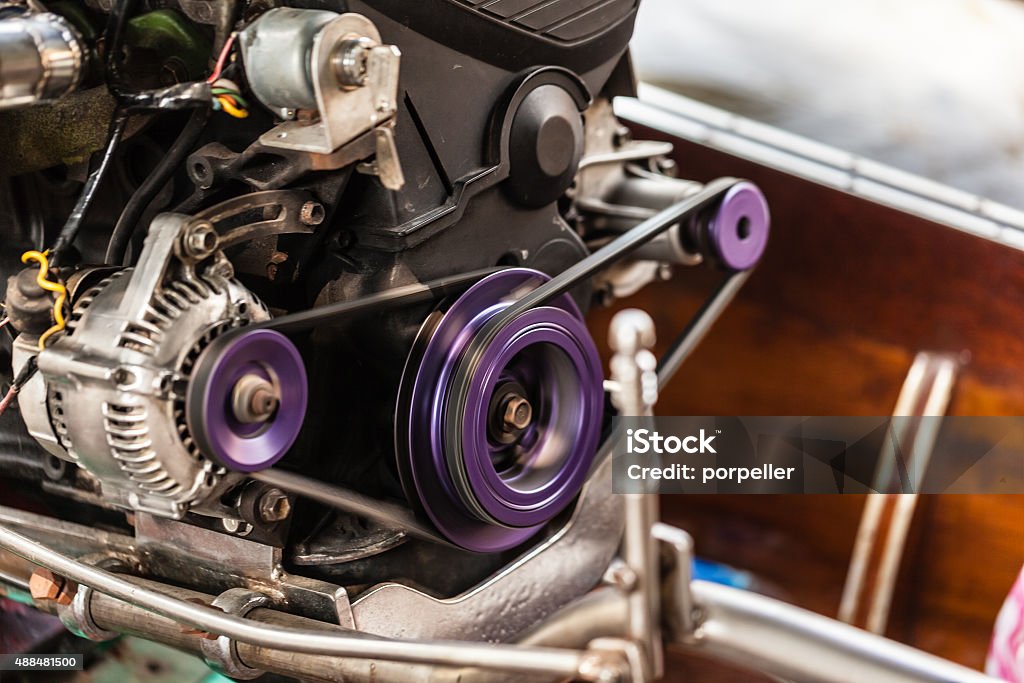 Engine Thai traditional longtail boat big diesel engine details 2015 Stock Photo