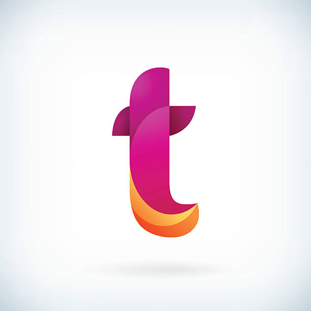 Modern twisted letter t vector art illustration