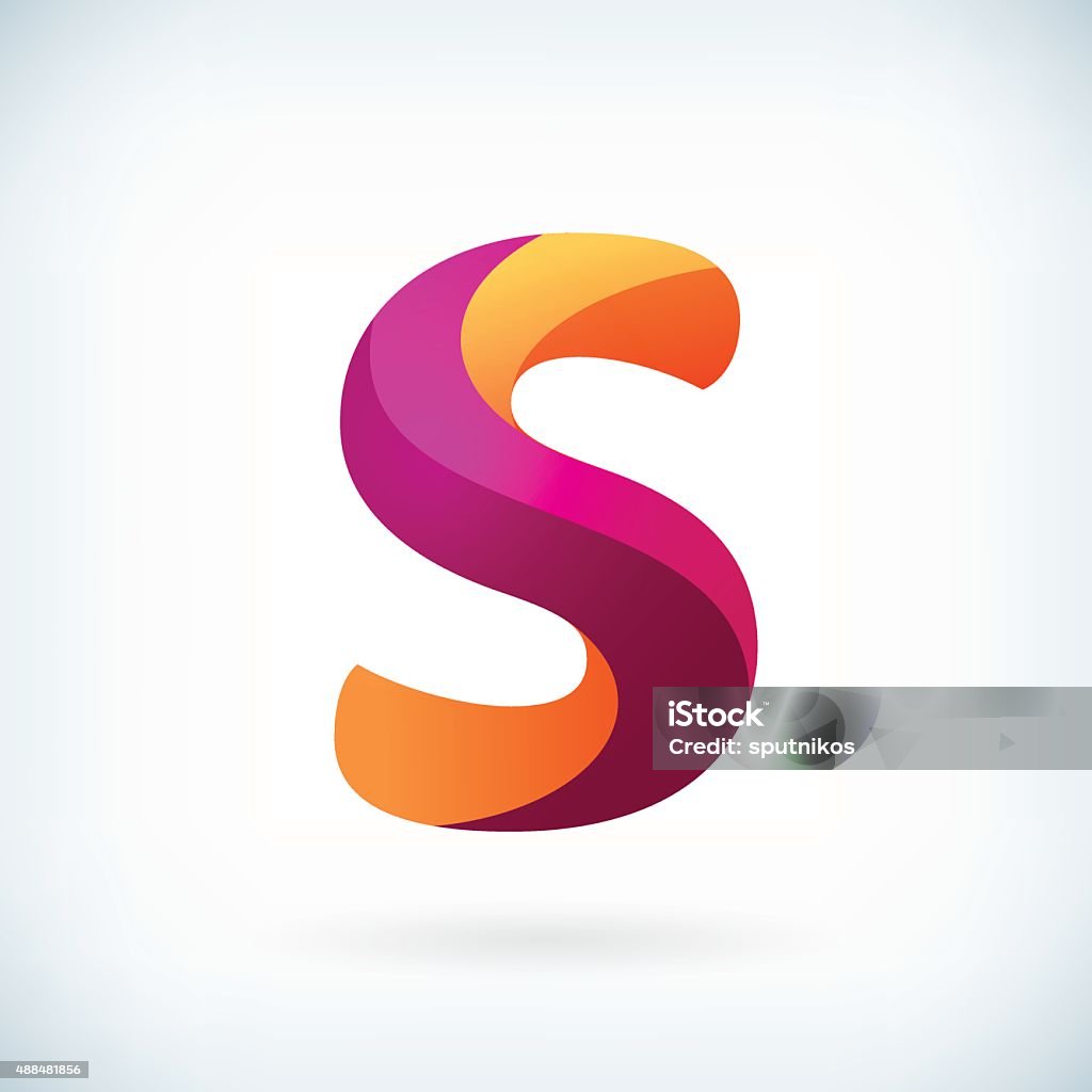 Modern twisted letter s Modern twisted letter s icon design element template Letter S stock vector