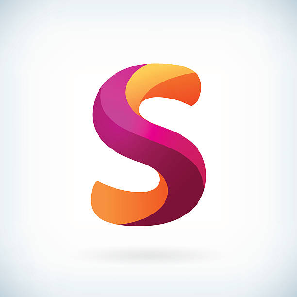 Modern twisted letter s vector art illustration