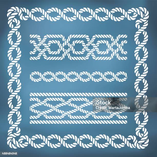 Boarders Ropes Decorative Seamless Nautical Rope Borders Stock Illustration - Download ...
