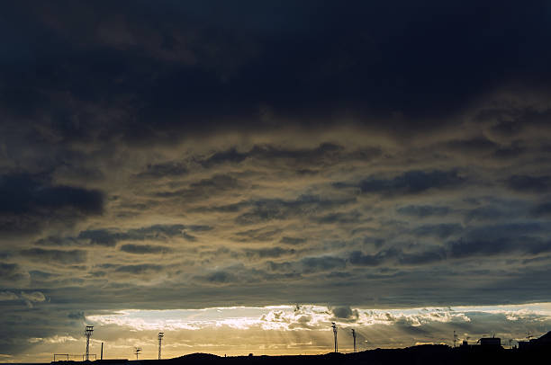 Fluffy cloudscape over Tenerife at sunset