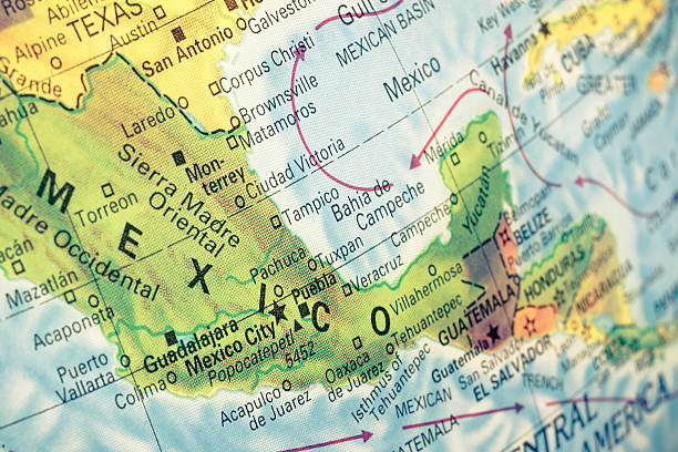 istock map of Mexico close-up image 488485070