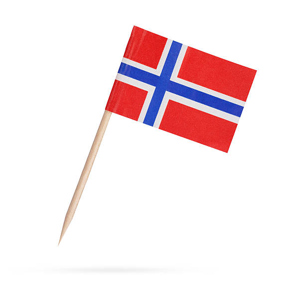 istock Miniature Flag Norway. Isolated on white background 488485126