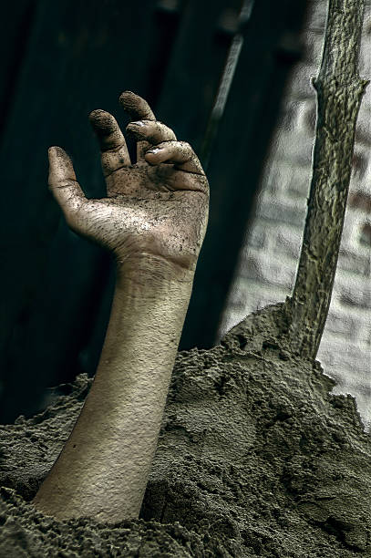 hand out of the ground texture background Halloween