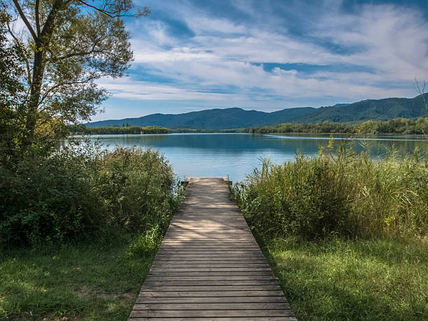 istock Gateway for fishermen on  Banyoles Lake 488489716