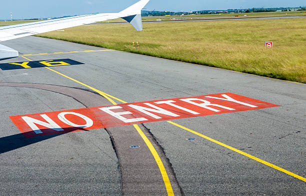istock no entry sign at the runway 488490572
