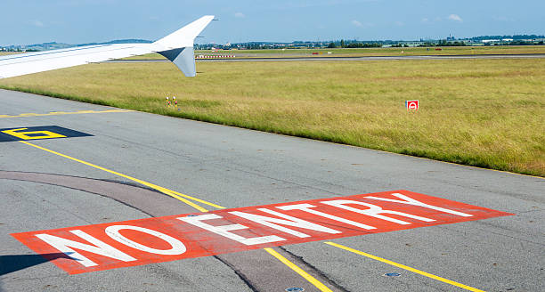 istock no entry sign at the runway 488490838