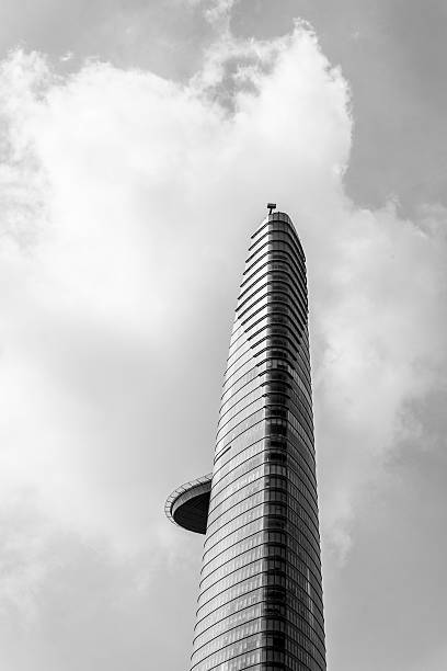 istock Part of Bitexco tower. Black and white 488492980