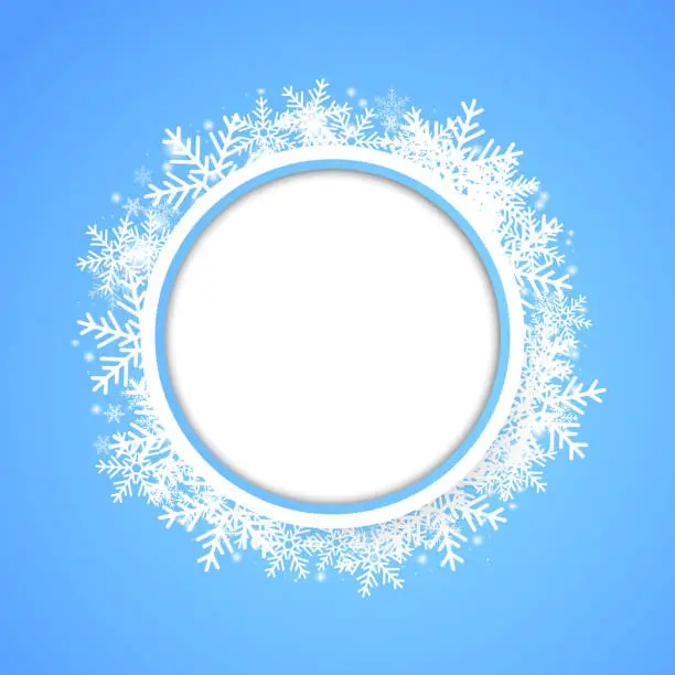 Vector illustration of Snow fall. Holiday winter theme background.