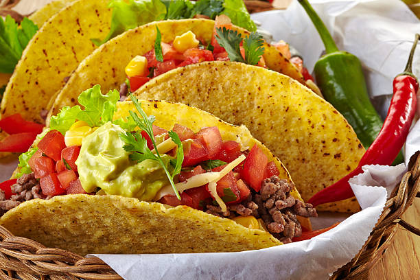 Closeup of Mexican food Tacos